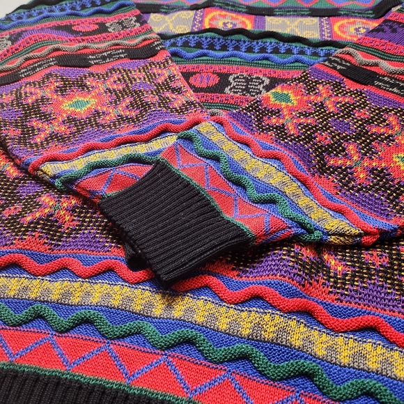 Vintage Tundra Coogi Style Knit Sweater 2XLT 90s - Picture 2 of 12